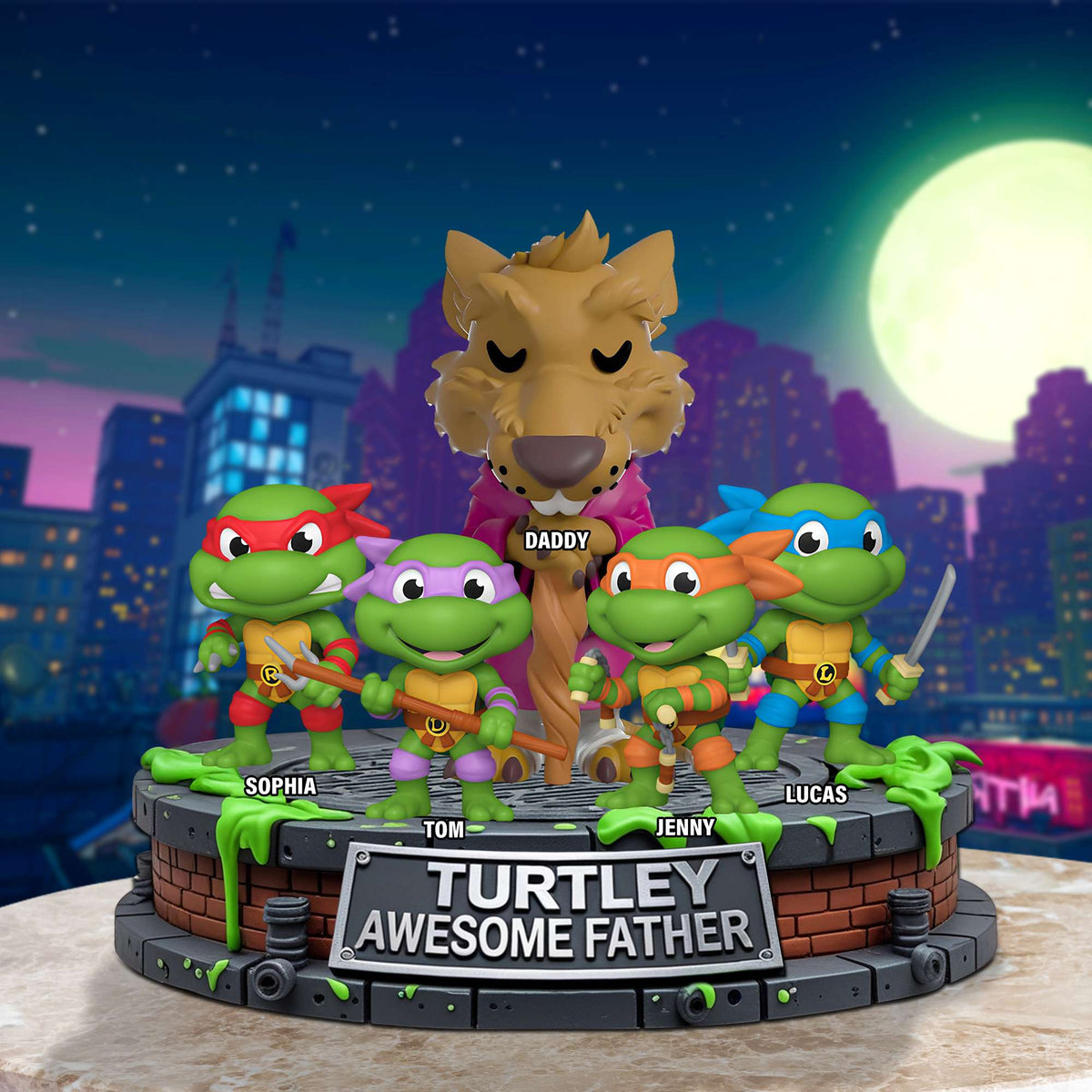 Personalized Gift For Dad Acrylic Plaque- Turtle Awesome Father 01NATN150425-Homacus