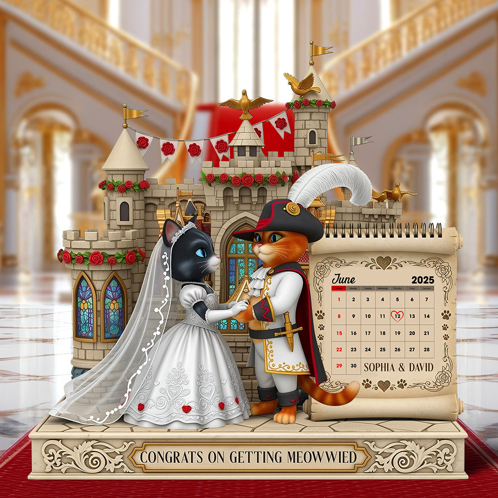 Cat Couple Wedding Acrylic Plaque - Personalized Gifts For Couple 05tgqn300525-Homacus