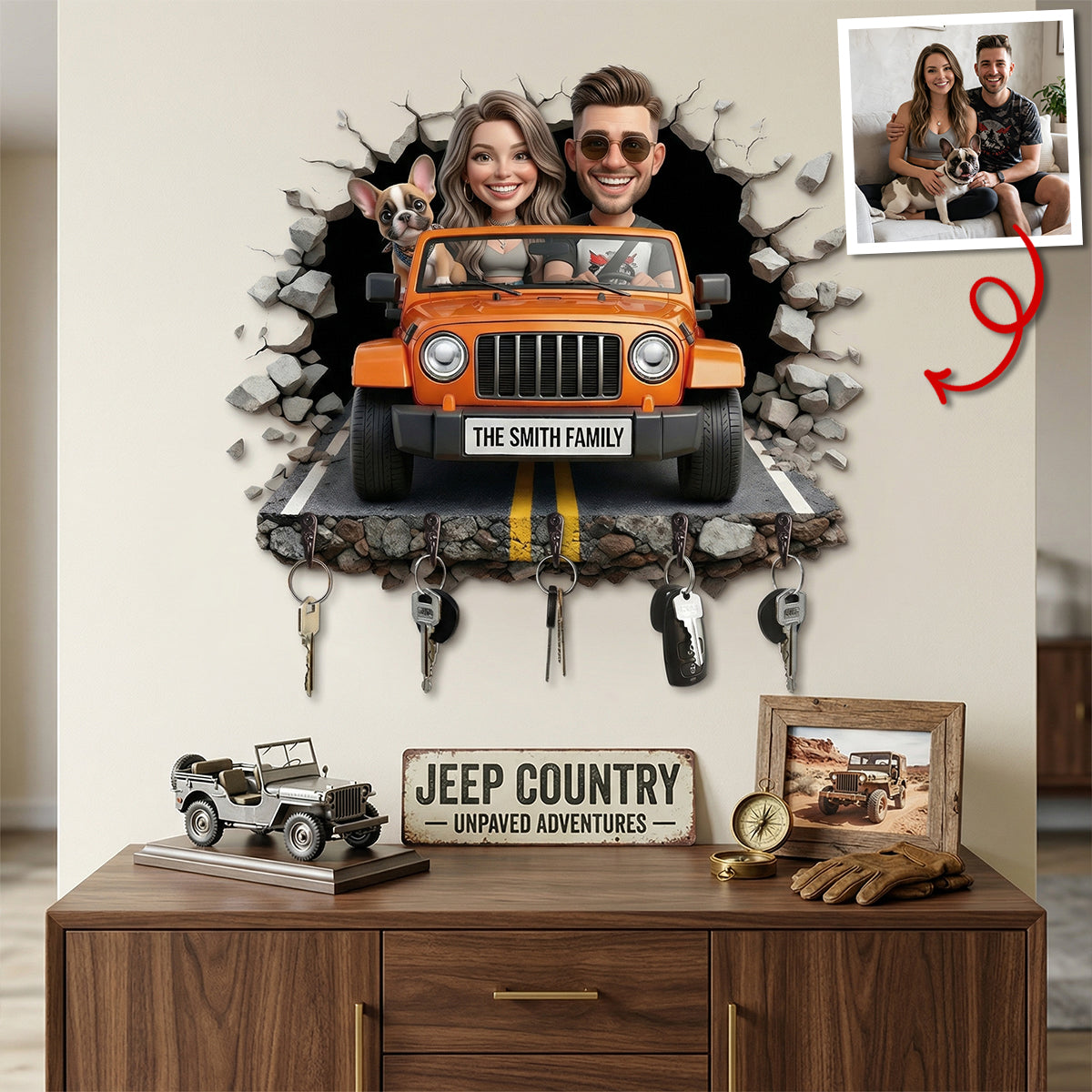 Driving Roadway Acrylic Key Hanger - Custom Photo Gifts For Family Key Hanger 03TYTN300326-Homacus