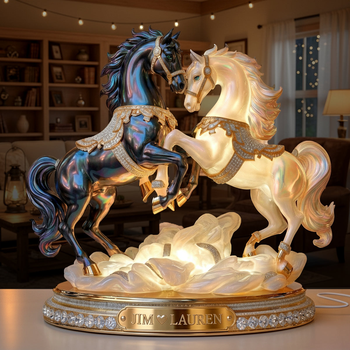 Luxury Horse Couple Light Box - Personalized Gifts For Couple & Horse Lover 06QHLU281125-Homacus