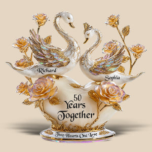 Swan Couple Plaque - Personalized Gifts For Couple 04tgqn300525-Homacus