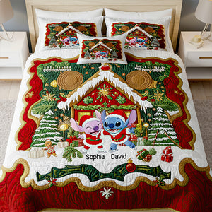 Lover's House Christmas Quilt Bedding Set Gifts For Couple 04NADT060925-Homacus