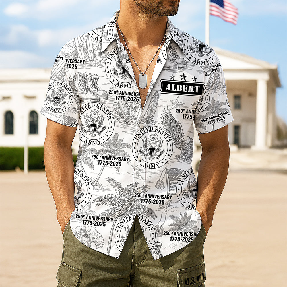 Military Hawaiian Shirt – Personalized 250th Anniversary Gift for Soldiers 04huqn110725-Homacus