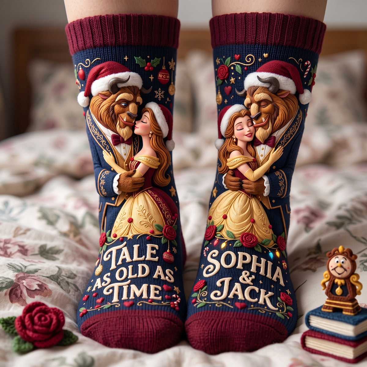 Fairytale Couple Middle Tube Socks - Personalized Gifts For Couples 01TYTA170926-Homacus