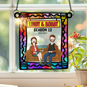 Personalized Anniversary Gift For Couple Window Hanging Suncatcher Ornament 01OHLU280225PA-Homacus