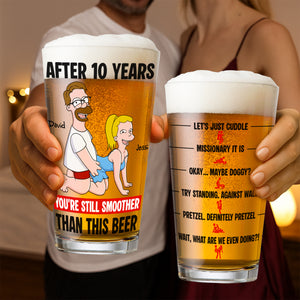 Playful Couple Beer Glass - Personalized Anniversary Gifts For Couples 02NALU140625-Homacus