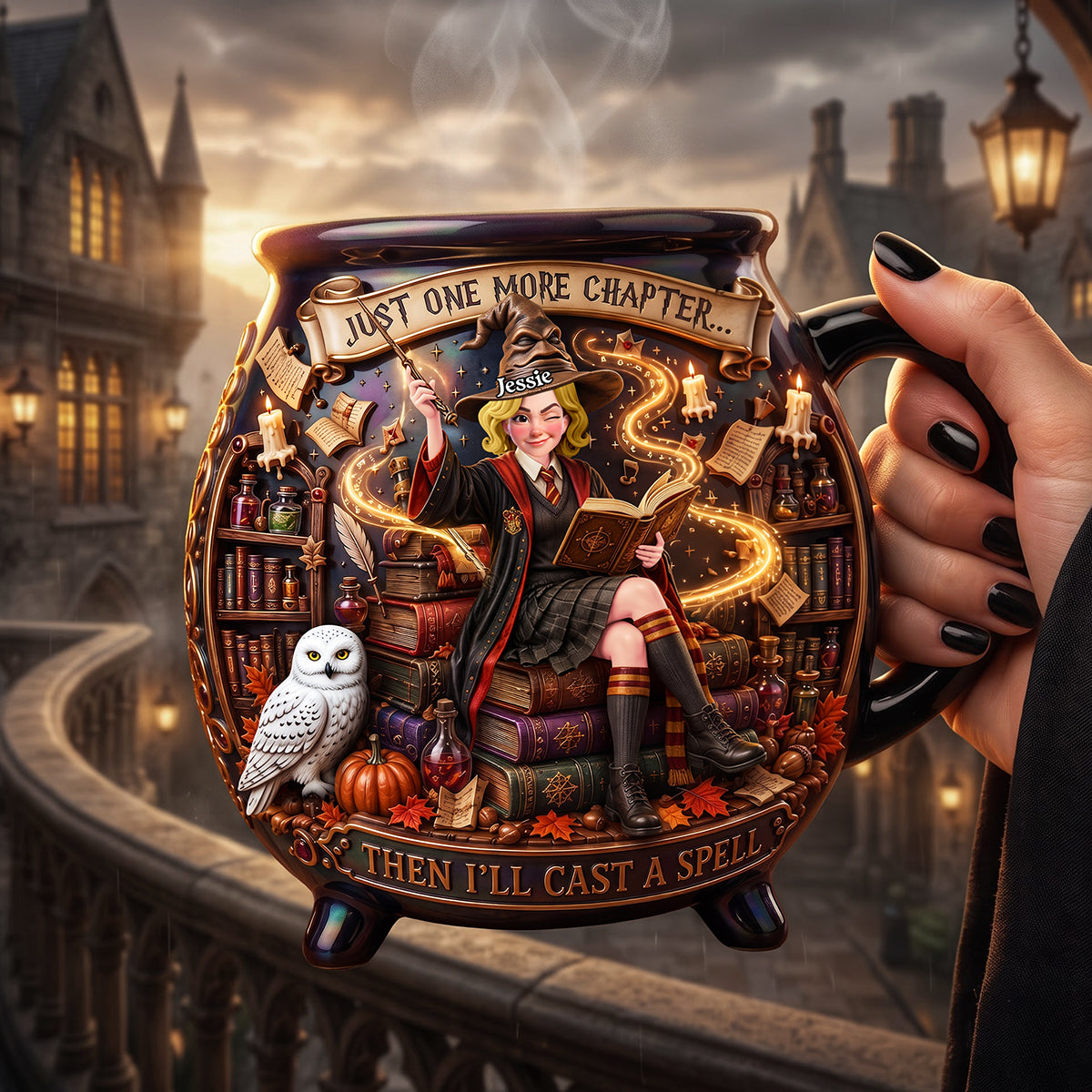 Just One More Page Ceramic Cauldron Mug - Personalized Gifts 03PATA200826