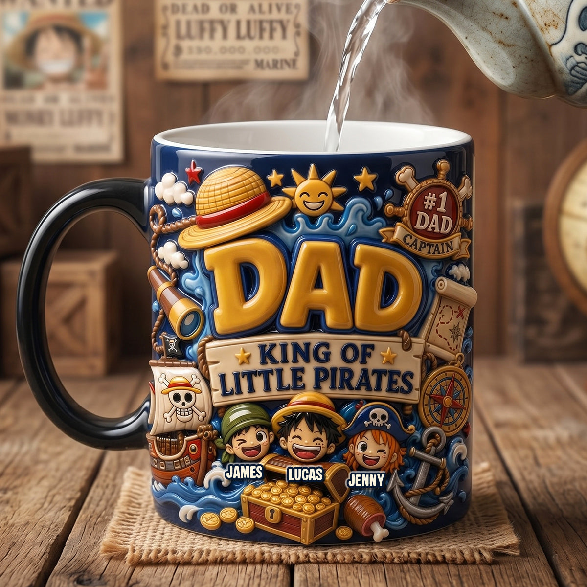 Adventure Captain Dad Magic Mug - Personalized Gift For Dads 01PATN210526-Homacus
