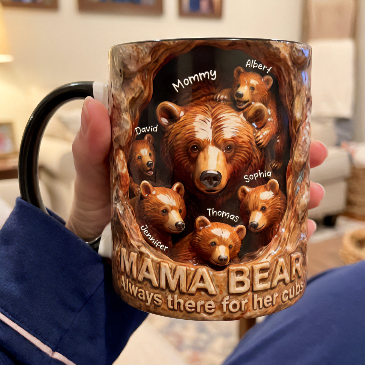 Mama Bear Cozy Nest Coffee Mug, Personalized Gifts For Mom 02qhqn280126-Homacus
