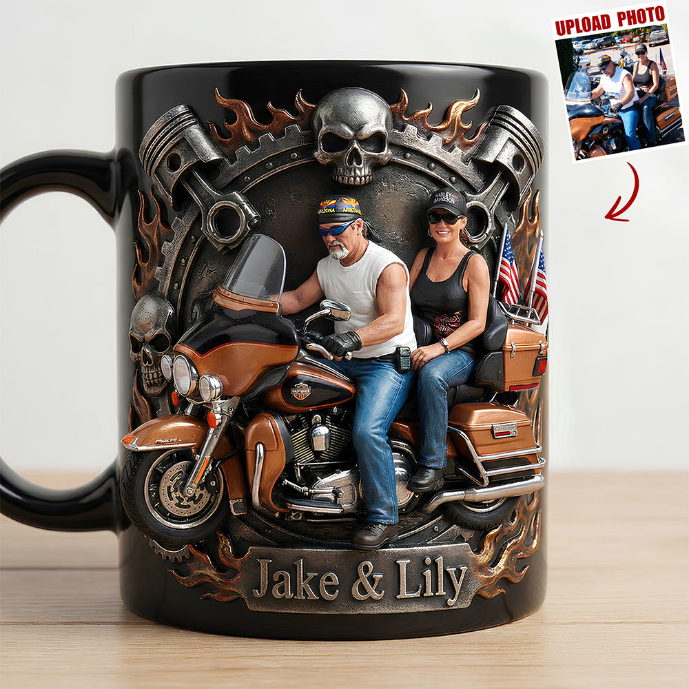 Badass Skull Motorcycle Mug - Custom Photo Gifts For Motorcycle Lovers 01hudt170126-Homacus