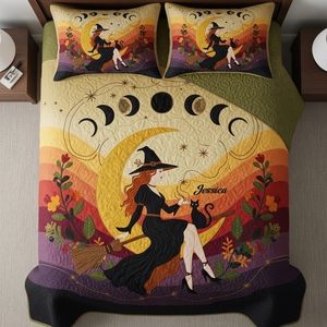 Mabon Witch Autumn Moon Quilt Bed Set - Personalized Gifts For Wiccan 02QHLU290725-Homacus
