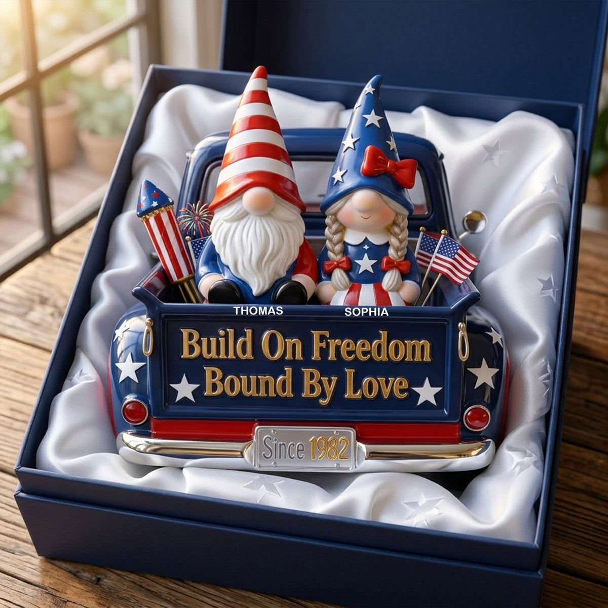 Gnome Couple 250th Anniversary Acrylic Plaque - Personalized Gifts For Patriotics Plaque 01PGLU070426-Homacus