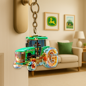 Personalized Gifts For Tractor Lovers Keychain, Any Letter 01TGPU240625-Homacus