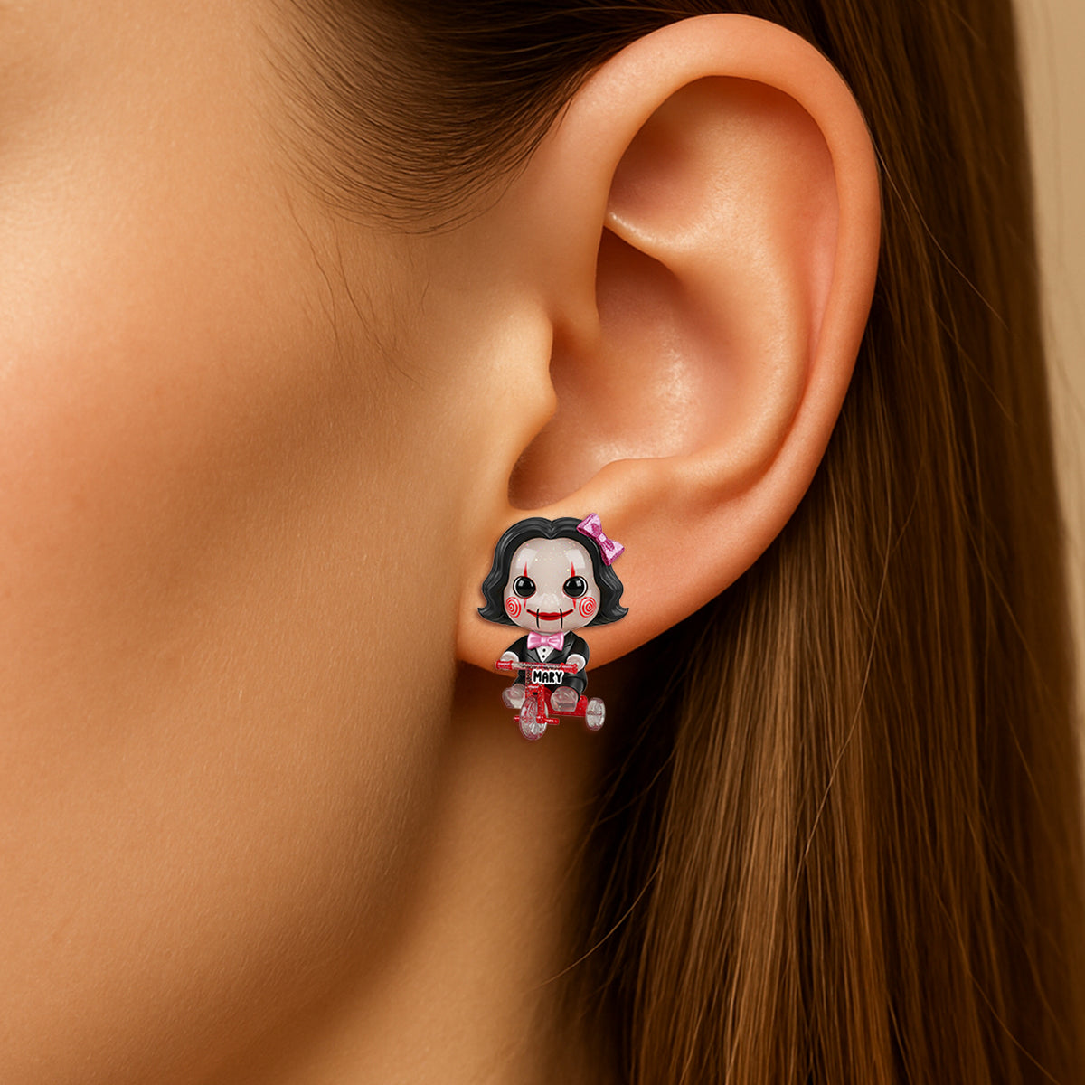 Cute Horror Characters Stud Earrings - Personalized Halloween Gifts For Horror Movie Fans 01pgtn150825-Homacus