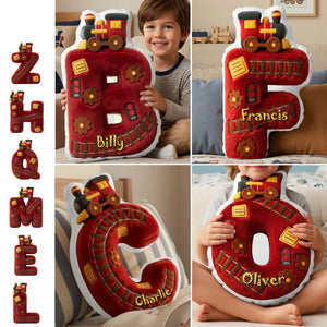 Train Initial Letter Custom Shaped Pillow - Personalized Gifts For Kids 04kimg151225-Homacus