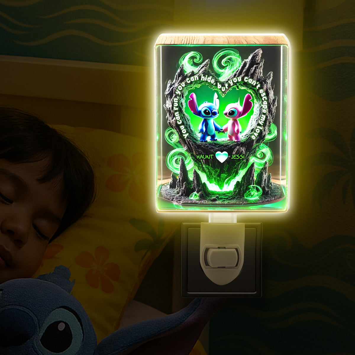 Cute Alien Couple Acrylic Night Light - Personalized Gift For Couple 02TGLU030625-Homacus