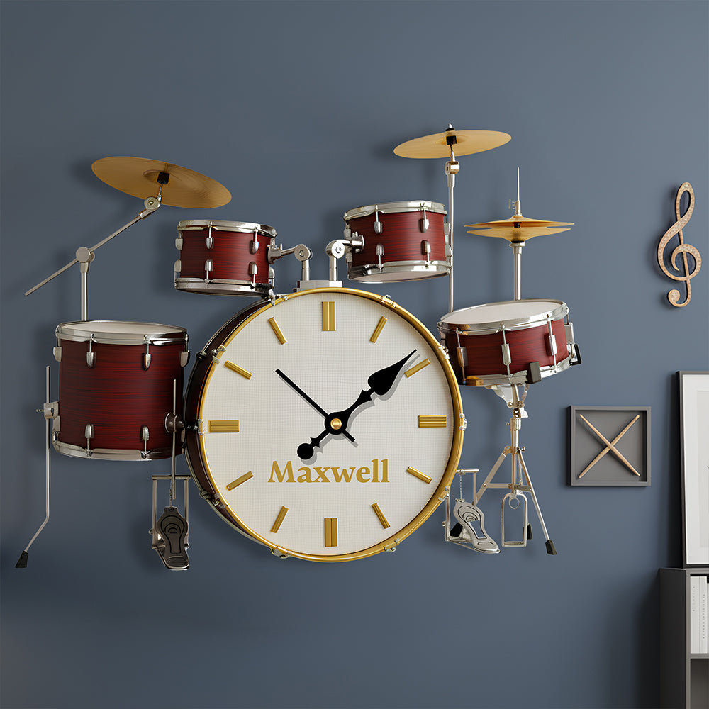 Drum Set Wall Clock Personalized Gifts For Music Lovers 05KIDT251225-Homacus