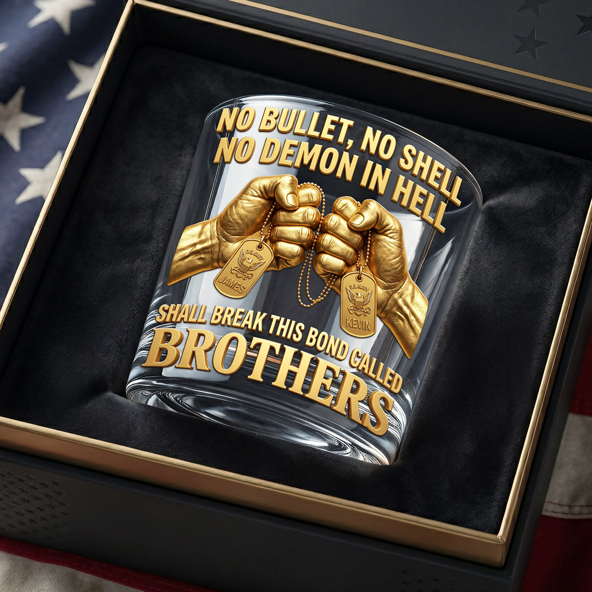 Brother Military Round Glass - Personalized Gifts For Brothers 01huta060626-Homacus