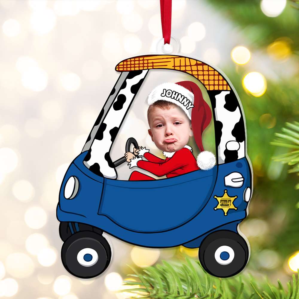 Custom Photo Gifts For Kids Driving Car Acrylic Ornament 04KALU131124-Homacus