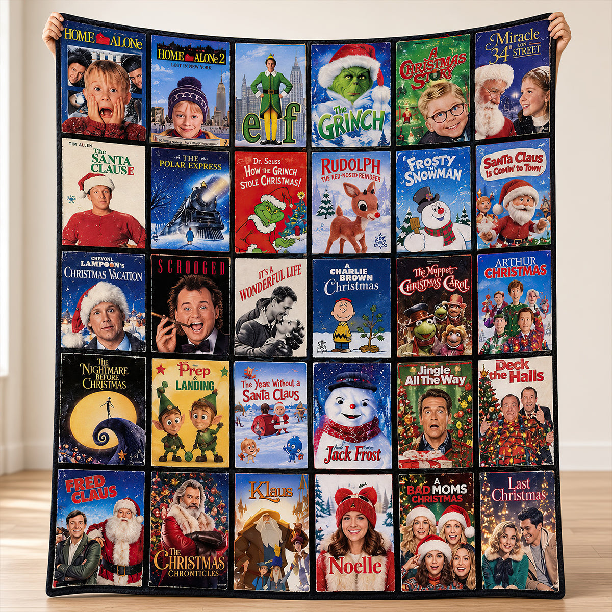 Classic Christmas Movie Memories Blanket - Personalized Gifts 01nadt011026