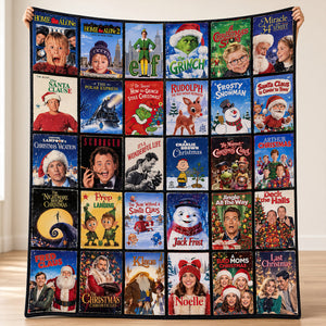 Classic Christmas Movie Memories Blanket - Personalized Gifts 01nadt011026