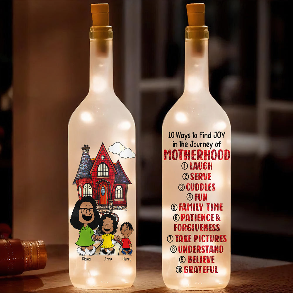 Personalized Gifts For Mom Bottle Lamp 05tgqn060325hh The Journey Of Motherhood-Homacus