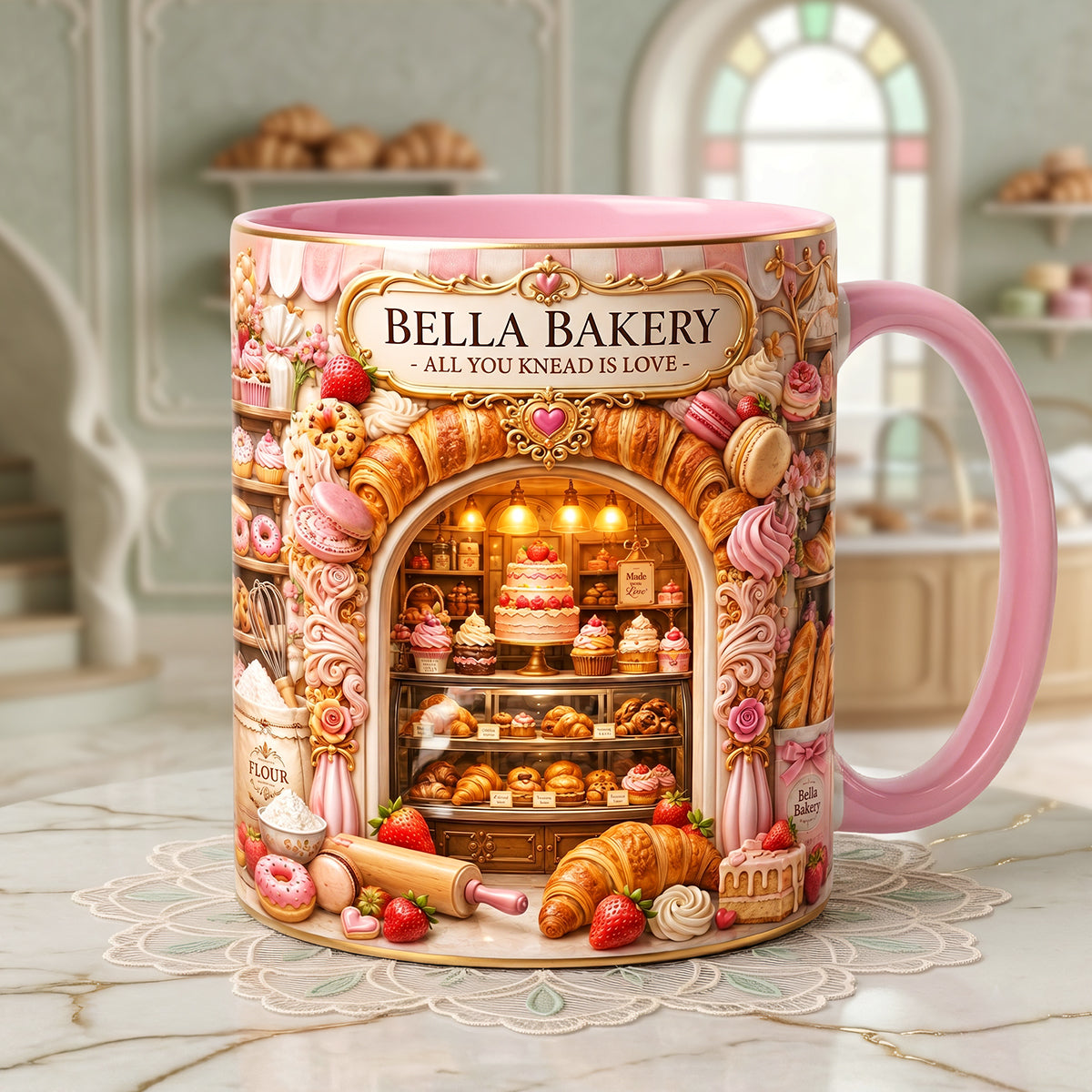 Bake With Love Accent Mug - Personalized Gifts For Bakers 02HATA260626-Homacus