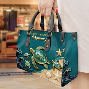 Turtle Mom Leather Bag - Personalized Mothers Day Gifts 01NADT230226-Homacus