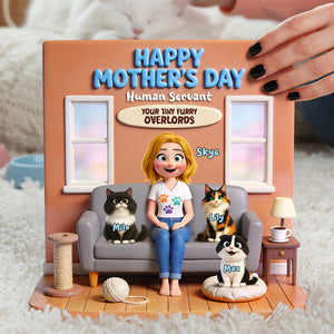 Cat Mom Acrylic Plaque - Personalized Gifts For Cat Lovers 02kita230226-Homacus