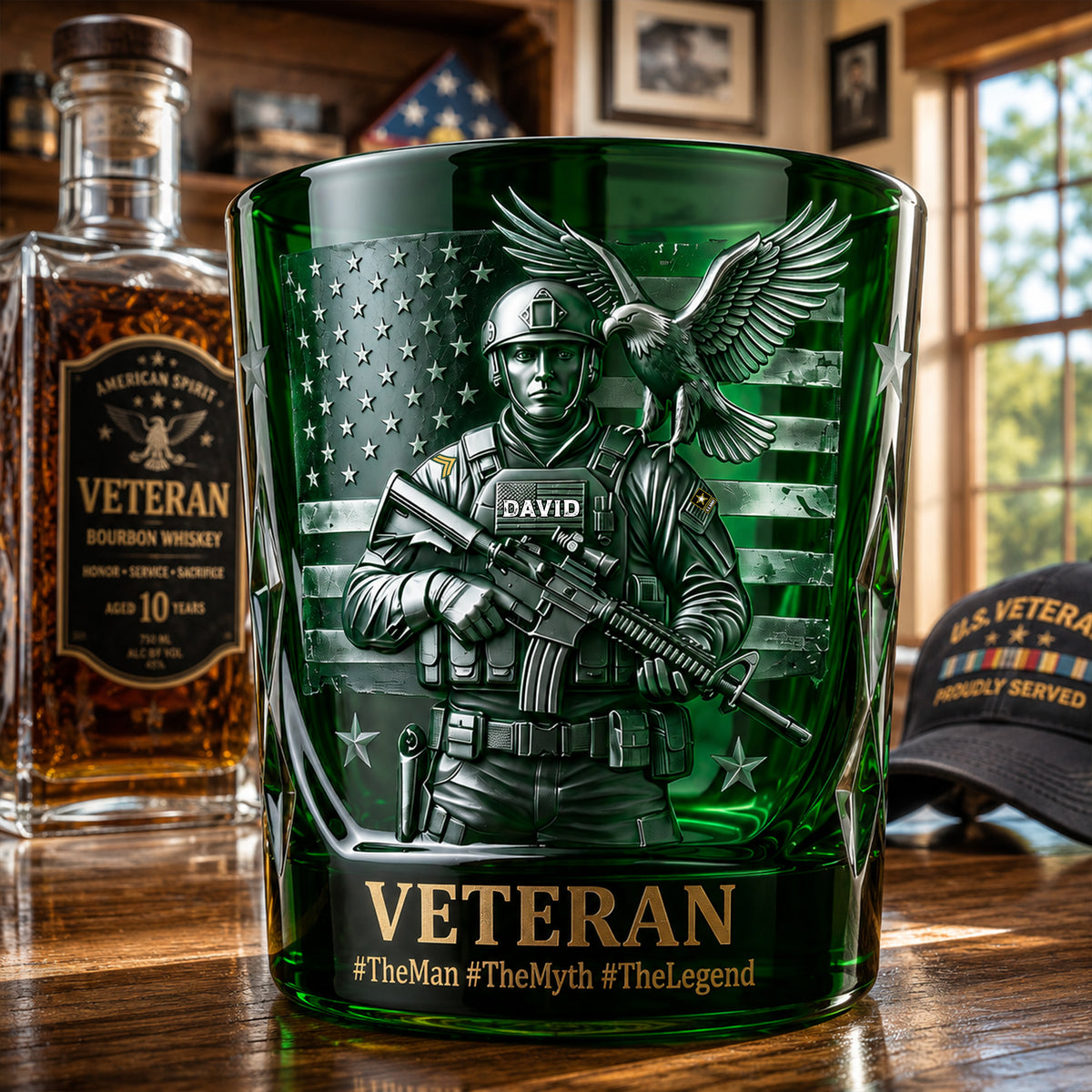 Fierce American Veteran Drinking Glass - Personalized Gifts For Veterans 01tglu290526