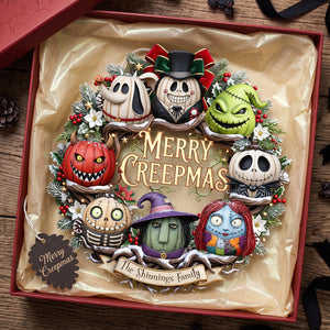 Merry Creepmas Wreath Acrylic Sign - Personalized Christmas Gifts 02pata110826-Homacus