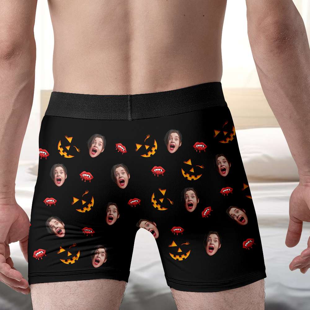 Custom Photo Gifts For Couple Boxer Briefs Halloween Pumpkin Smash Just Tip 03XQDT010824-Homacus