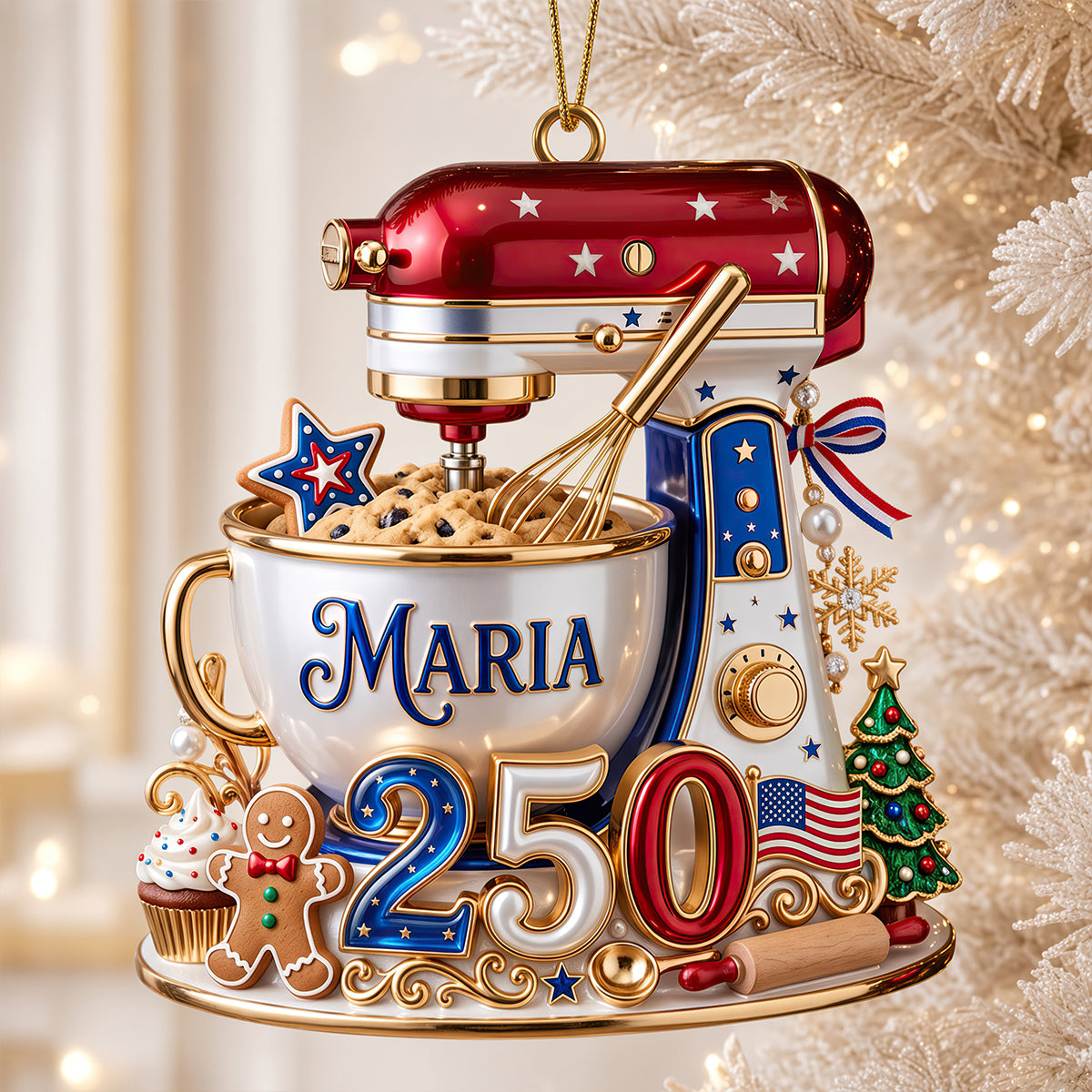 USA 250th Anniversary Stand Mixer Christmas Ornament - Personalized Gifts For Bakers 03pgdt310826-Homacus