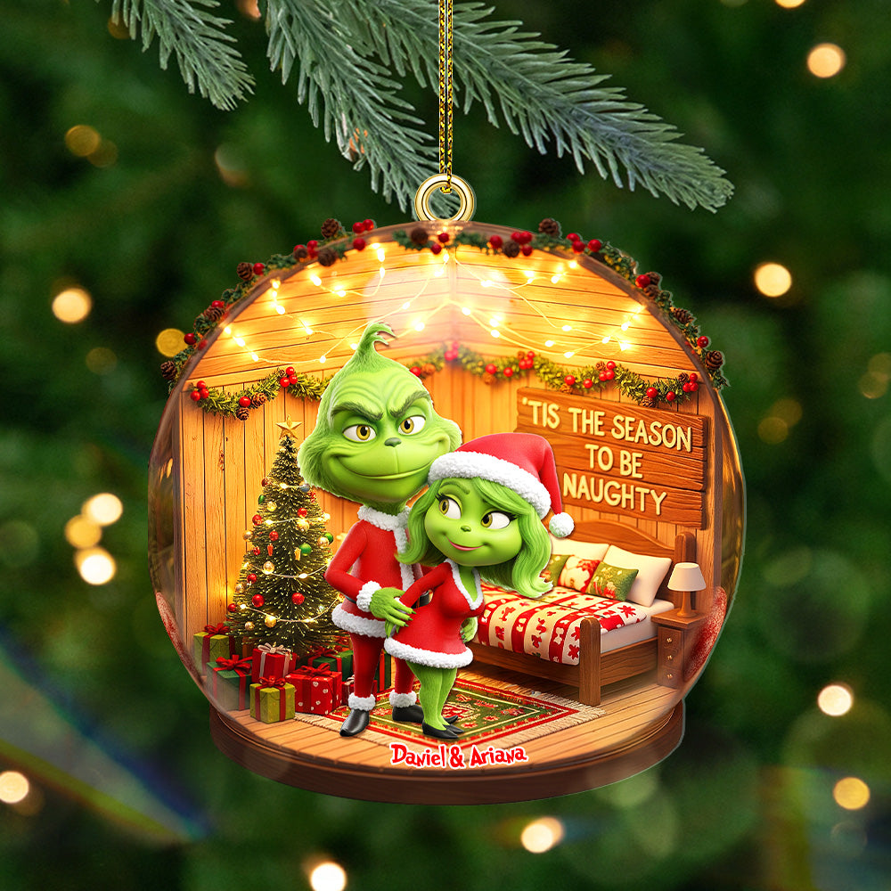 Personalized Gifts For Christmas, Naughty Couple Miniature Room Custom Shape Acrylic Ornament 02pgmg160925-Homacus