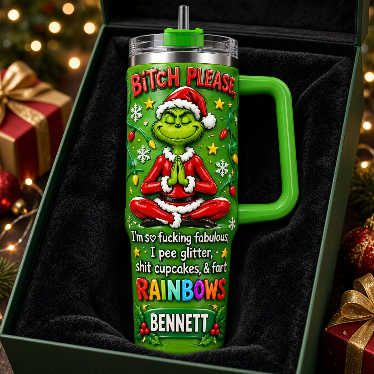 Sleighing The Naughty List Tumbler With Handle - Personalized Funny Gifts 01HUDH141026-Homacus