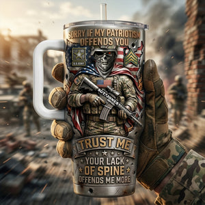 Fierce American Warrior 40oz Tumbler With Handle - Personalized Gifts For Veteran 03qhlu200326-Homacus