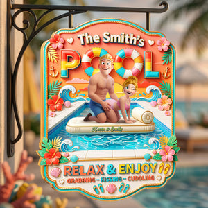 Funny Couple Pool Metal Sign - Personalized Gifts For Couple 03tota190626-Homacus
