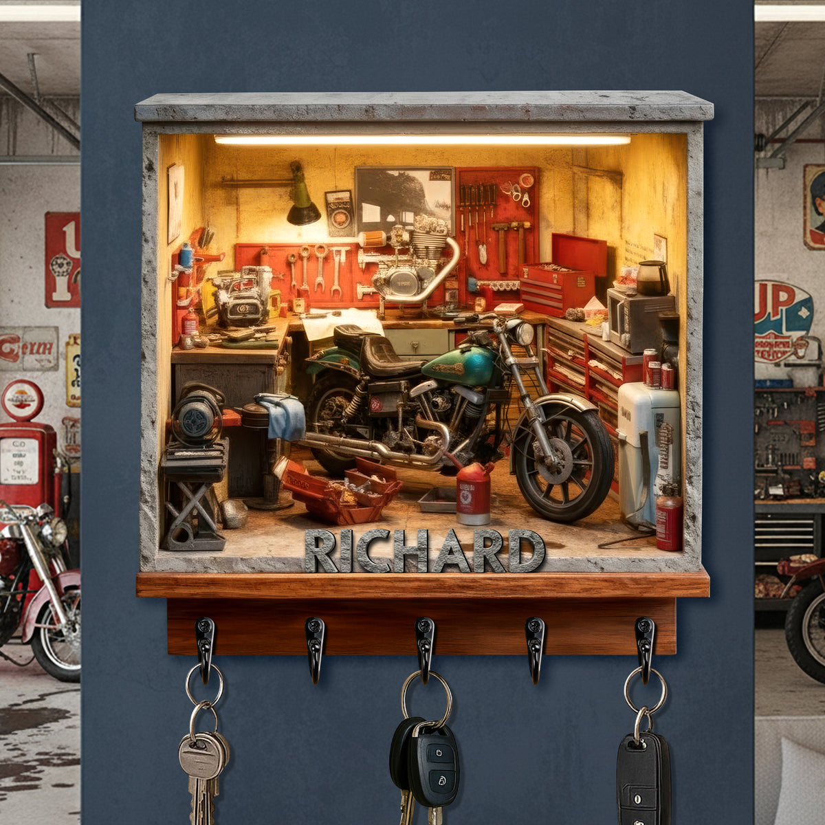 Garage Key Hanger - Personalized Gifts For Bikers 03toqn171225-Homacus