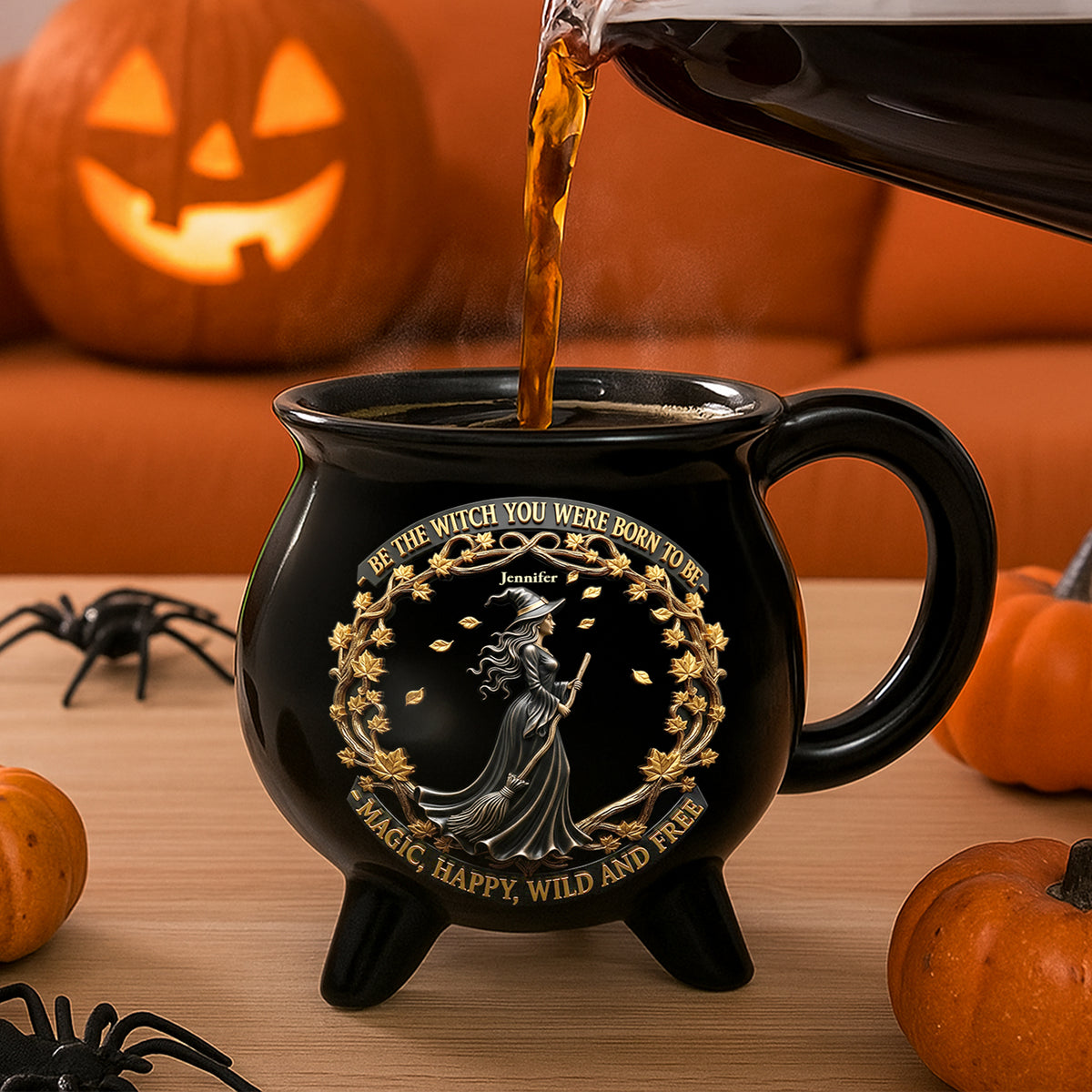 Wild & Free Halloween Cauldron Mug - Personalized Gifts For Fantasy Lovers 04PGDT190825-Homacus