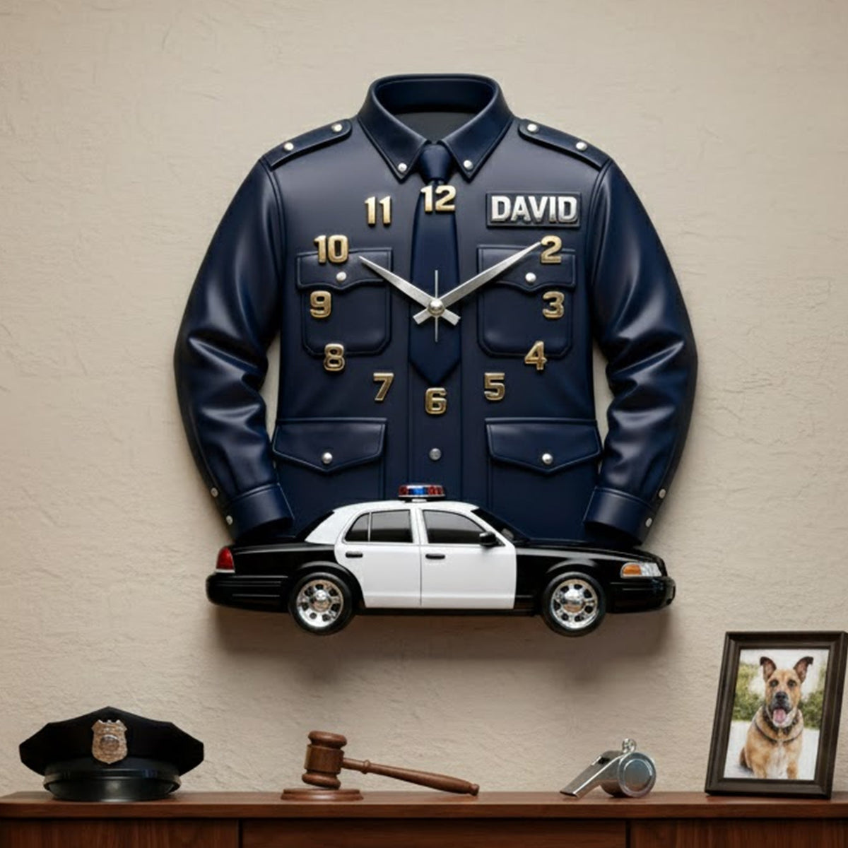 Personalized Gifts For Police Officers Acrylic Hanging Wall Clock 02totn060126-Homacus