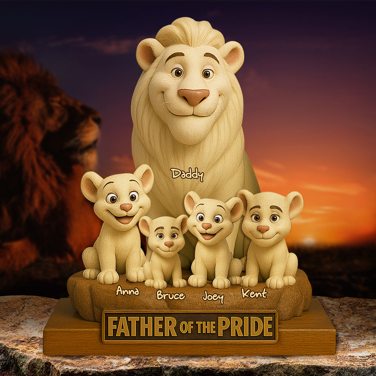 Lion Dad Of The Pride Acrylic Plaque - Personalized Gift For Father 04XQLU150425-Homacus