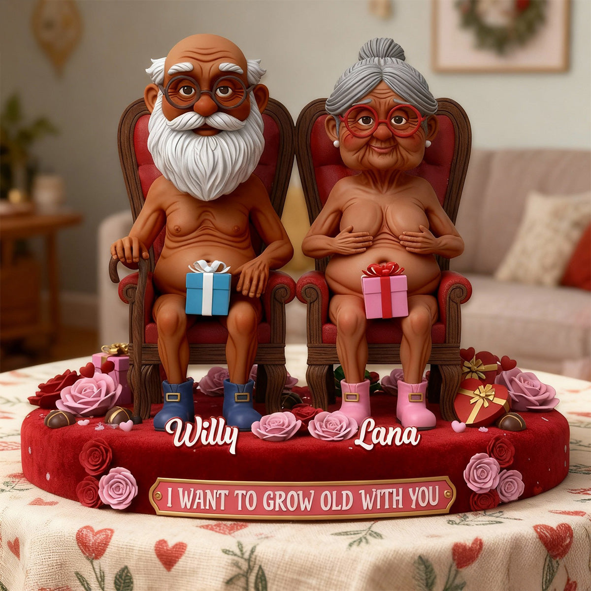 Naughty Old Couple Acrylic Plaque - Personalized Gifts For Couples 02ohmg270126-Homacus
