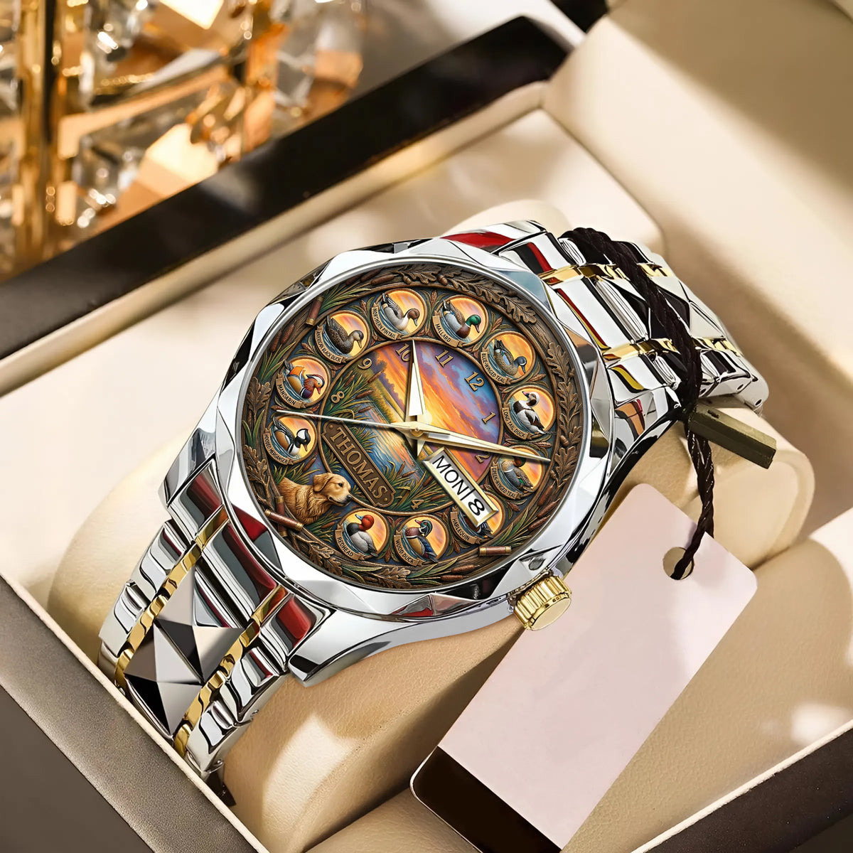 Waterfowl Duck Hunting Steel Men's Watch - Personalized Gift For Hunters 06HULU200126-Homacus