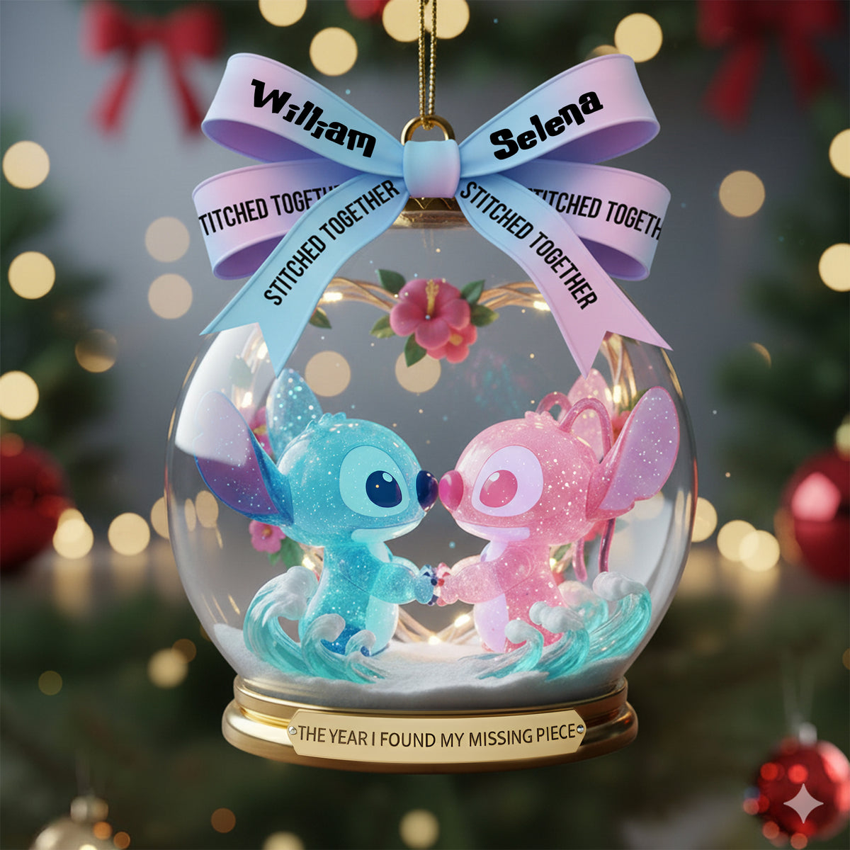 Cute Alien Couple Ornament, Personalized Gifts For Couple 07QHLU300925-Homacus