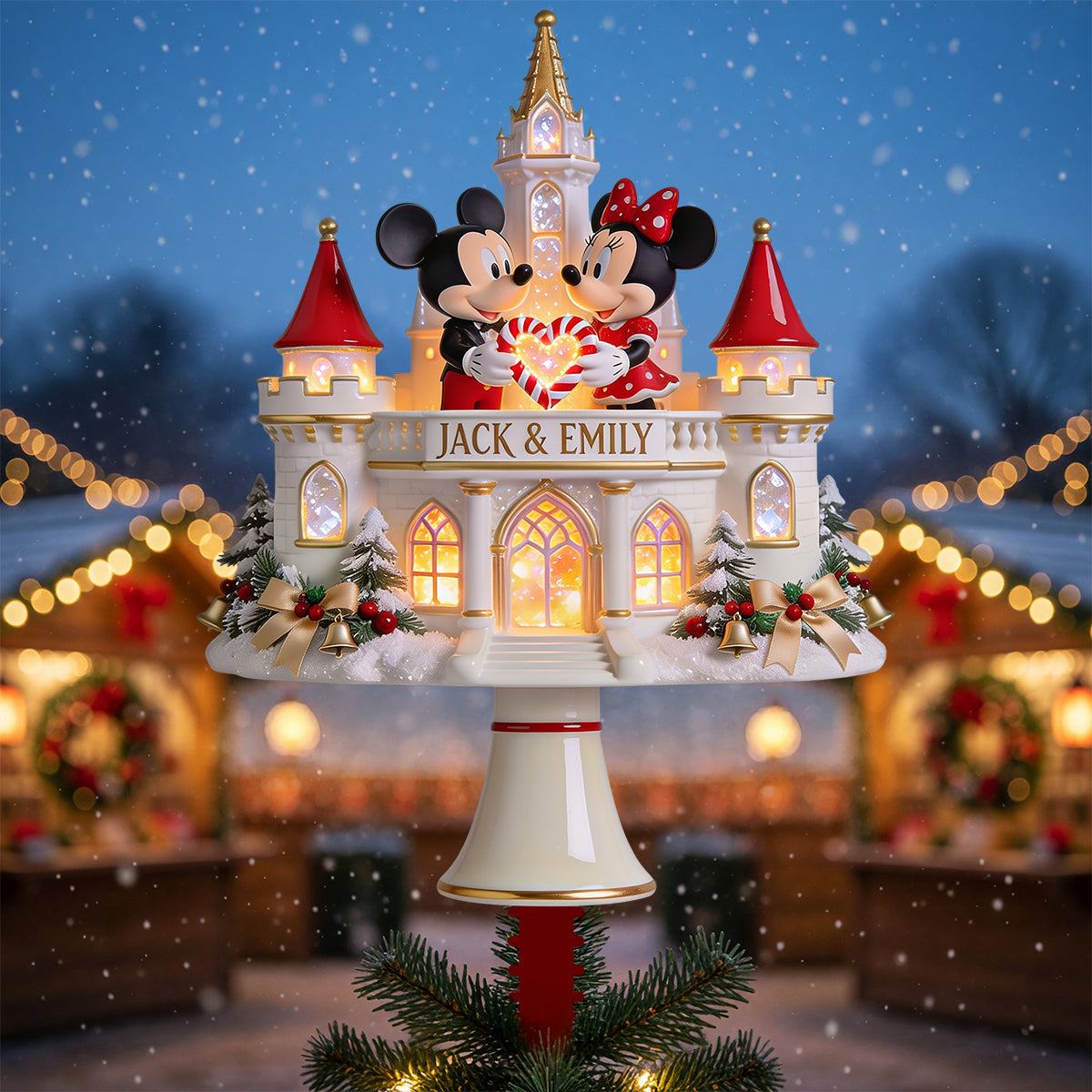Sweetheart Couple Christmas Tree Topper - Personalized Gift For Couples 08HADT150826