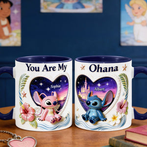 Set Of 2 Coffee Mugs - Little Blue Love - Personalized Coffee Mug Set 05PGQN030226-Homacus