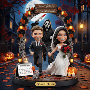 Custom Photo Plaque Personalized Funny Halloween Gifts For Newlywed Couple 03hytn140825-Homacus