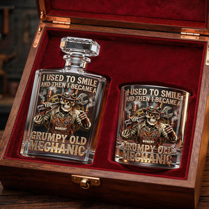 Grumpy Old Mechanic Decanter Set - Personalized Gift For Mechanics 04PADT030326