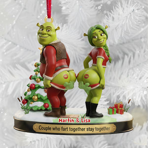 Funny Fart Together Couple Ornament - Personalized Gift For Couples 05OHMG241125-Homacus