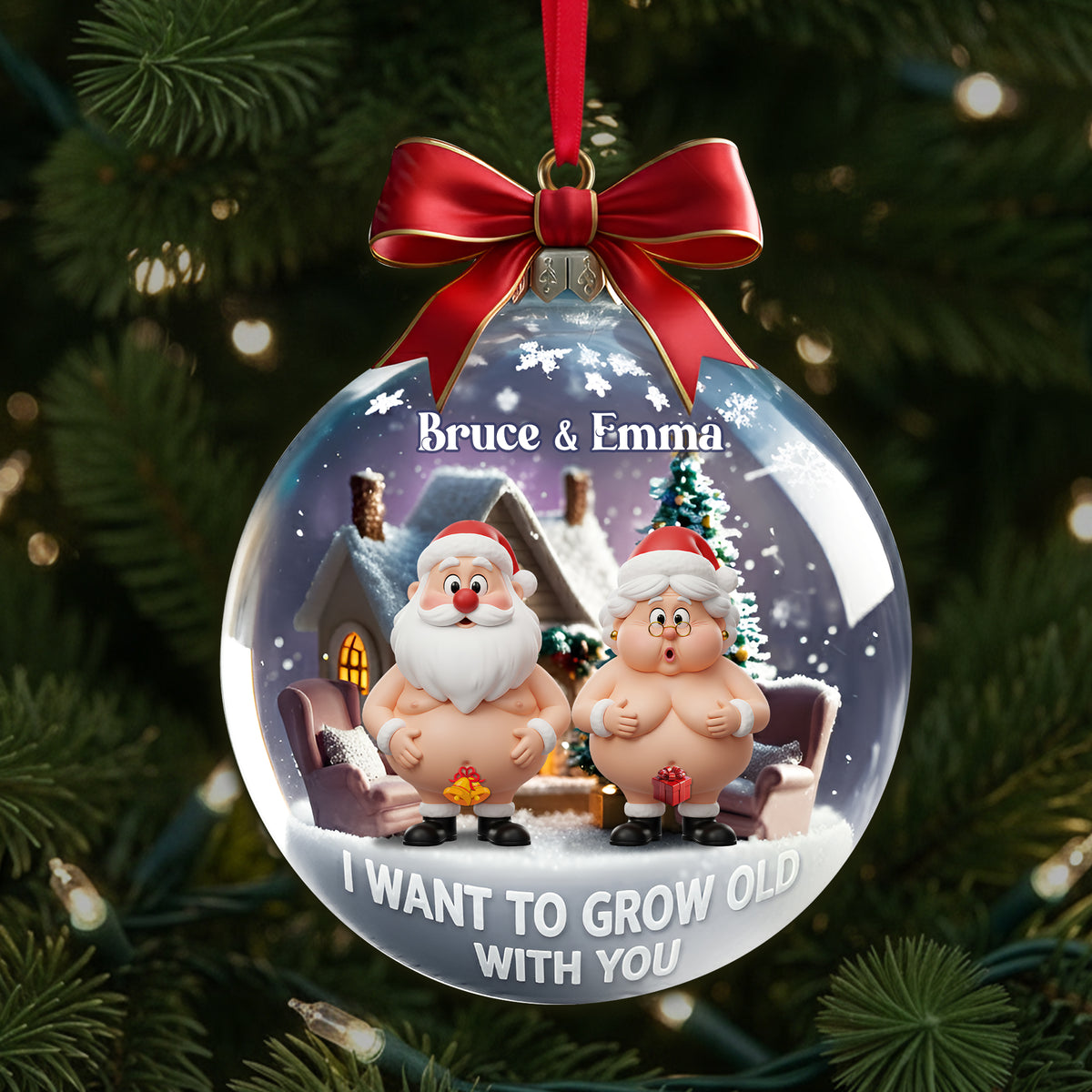 Funny Old Couple Personalized Gifts For Couple Christmas Ornament 06ohlu240925-Homacus